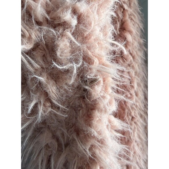 Knapp Studio Jacket Womens Medium Pink Faux Fur Shaggy Fuzzy Lined Coat - Picture 5 of 13